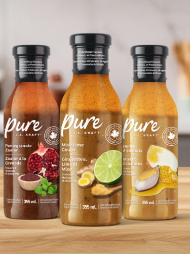 Kraft Heinz dévoile la nouvelle marque canadienne Pure J.L. KRAFT — Des vinaigrettes et marinades prêtes à transformer la catégorie avec douze saveurs irrésistibles