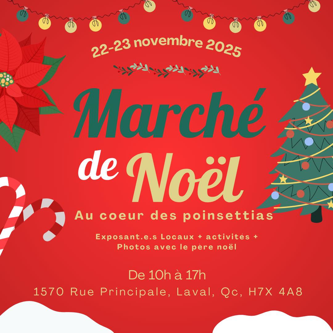 Poinsettias et Marché de Noël aux Serres Cléroux à Laval