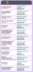 horaire Montréal complètement cirque 2026