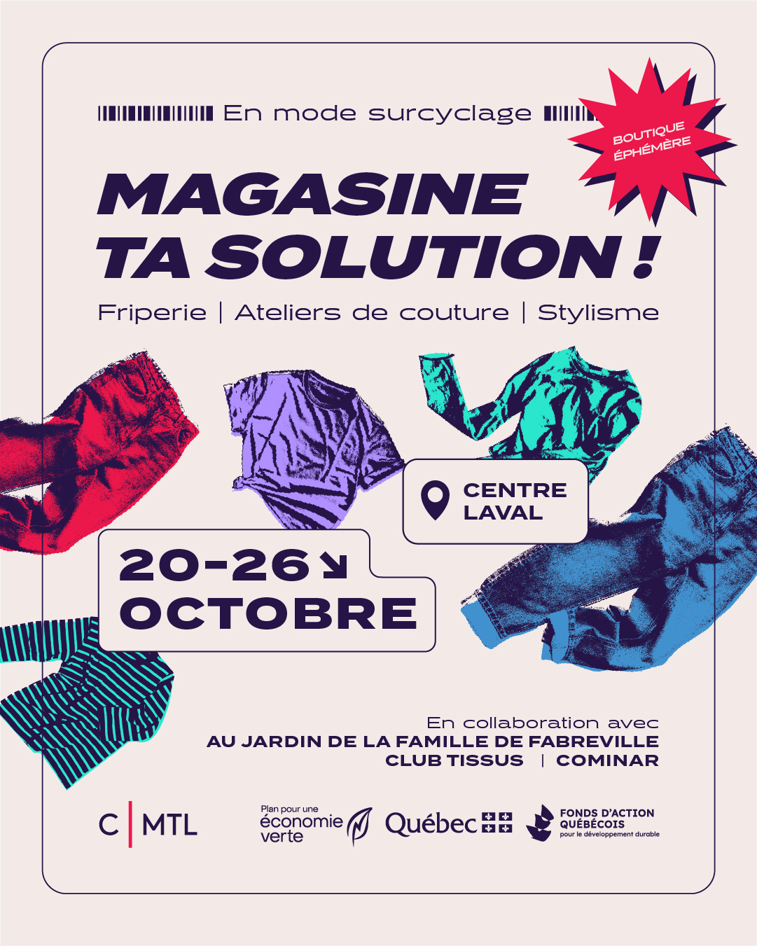Boutique éphémère Magasine ta solution au Centre Laval – événement de mode écoresponsable 2025
