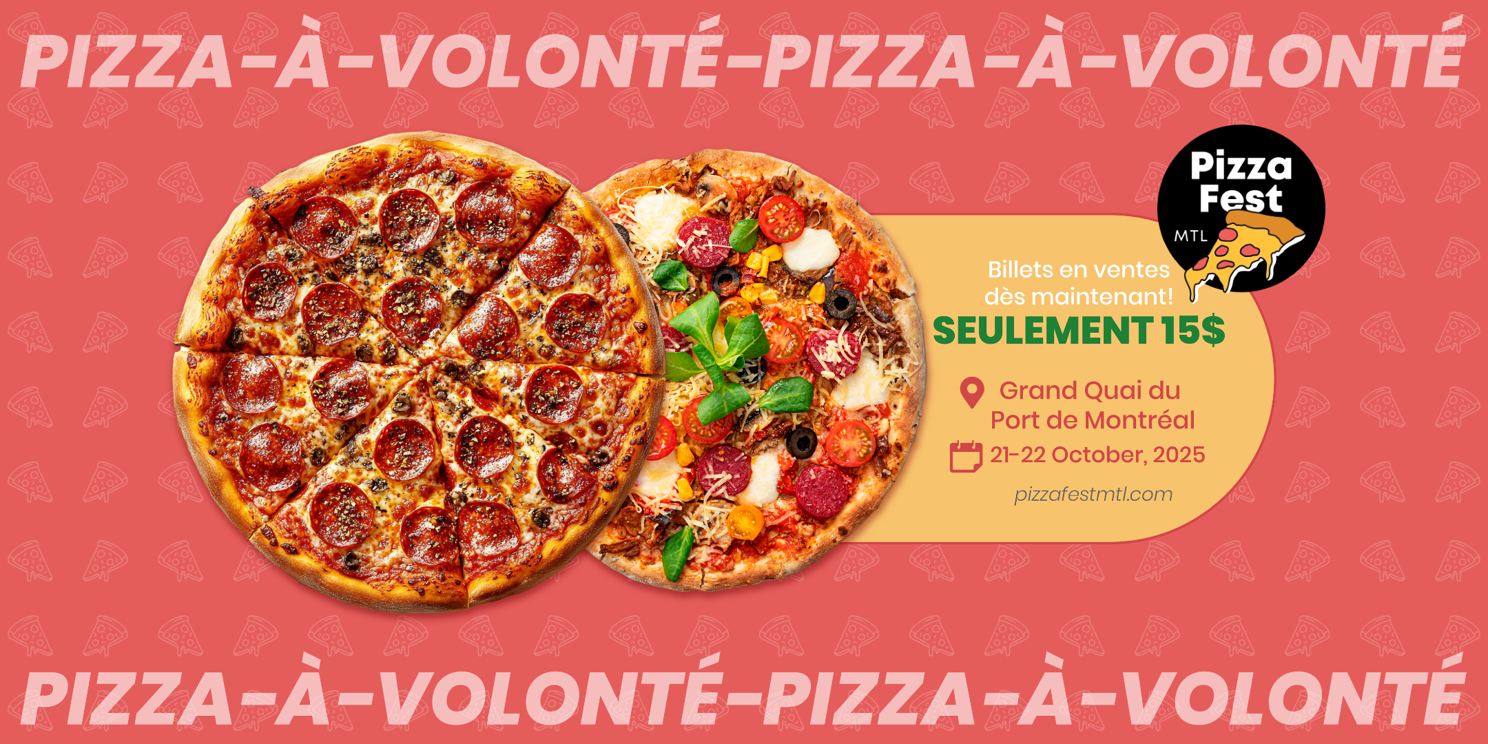 Pizza Fest Montréal 2025 au Grand Quai du Vieux-Port – bar à pizza à volonté et concours de pizzaiolos