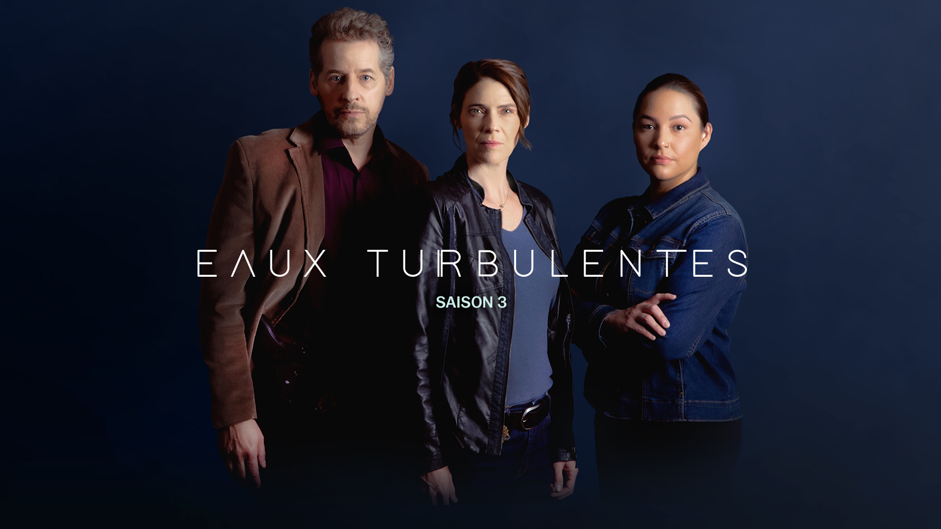 Affiche officielle de la saison 3 d’Eaux turbulentes sur ICI Tou.tv