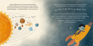 Illustration montrant Paul voyageant parmi les planètes dans l’univers.