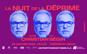Affiche de la nuit de la déprime avec Christian Bégin