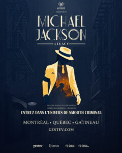 Affiche du spectacle Michael Jackson Legacy montrant une silhouette inspirée du clip Smooth Criminal.