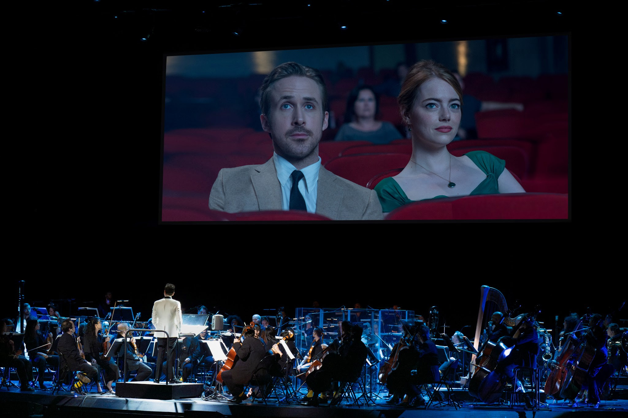 Affiche du spectacle La La Land en concert avec l'Orchestre FILMharmonique à la Place des Arts.