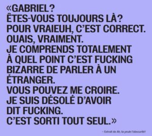 Extrait de Ah, Ta Yeule l'obscurité