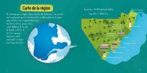 Couverture du livre jeunesse Les régions du Québec : Charlevoix, montrant des illustrations colorées des montagnes et du fleuve.