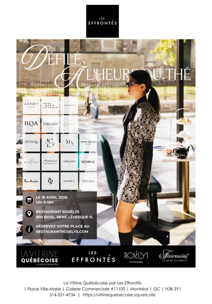 Un mannequin présente une création pour Le Défilé à l'heure du thé au Fairmont Le Reine Elizabeth.