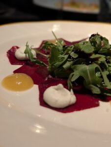 Carpaccio de betteraves du Restaurant Clara