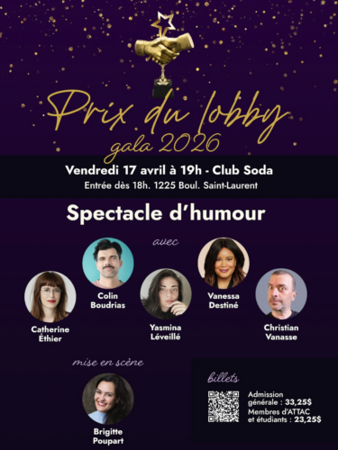 Le Gala du Lobby 2026 arrive au Club Soda !