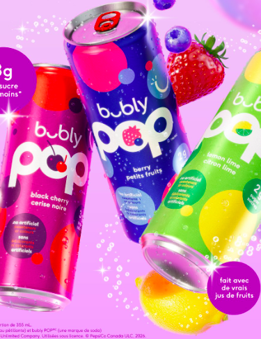 Le nouveau bubly POP exclusif au Canada : un délice fruité !