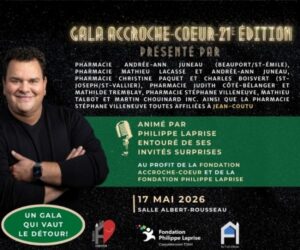 L'humoriste Philippe Laprise sur scène lors de la 21e édition du Gala Accroche-Cœur.