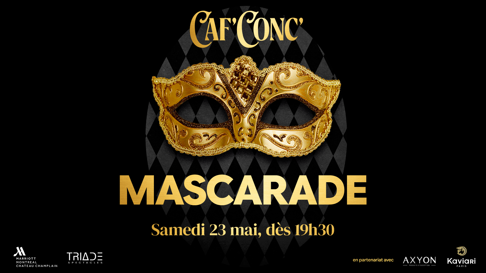 soirée de bal masqué au légendaire Caf’Conc’ de Montréal au Marriott Montréal