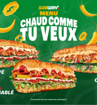 Subway lance son nouveau Menu Chaud Comme Tu Veux épicé