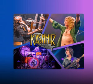 Le groupe hommage Kashmir performant sur scène avec l'énergie de Led Zeppelin.