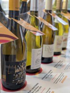 vins blancs présentés lors de l'événement de dégustation Rhône en Blanc
