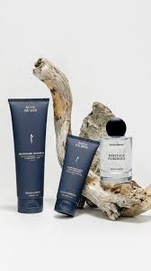 Produits de soins pour homme et ensembles cadeaux de la marque québécoise Dans un Jardin.