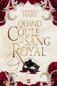 Book cover for a romance novel by Elizabeth Hart, with a cream background, gold ornate title, and red floral borders framing the image.