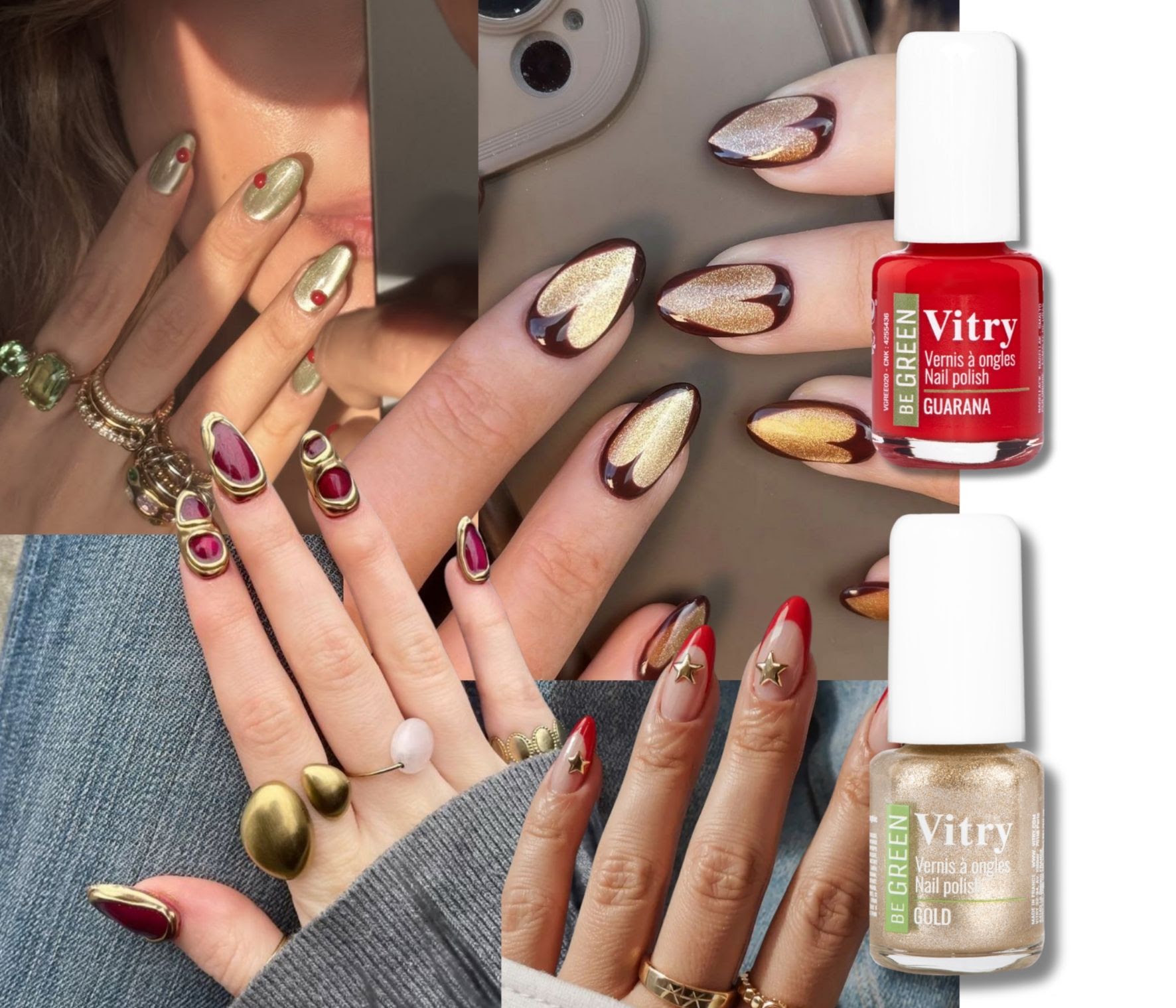 Bouteilles de vernis à ongles BeGreen de Vitry aux couleurs d'automne et d'hiver.