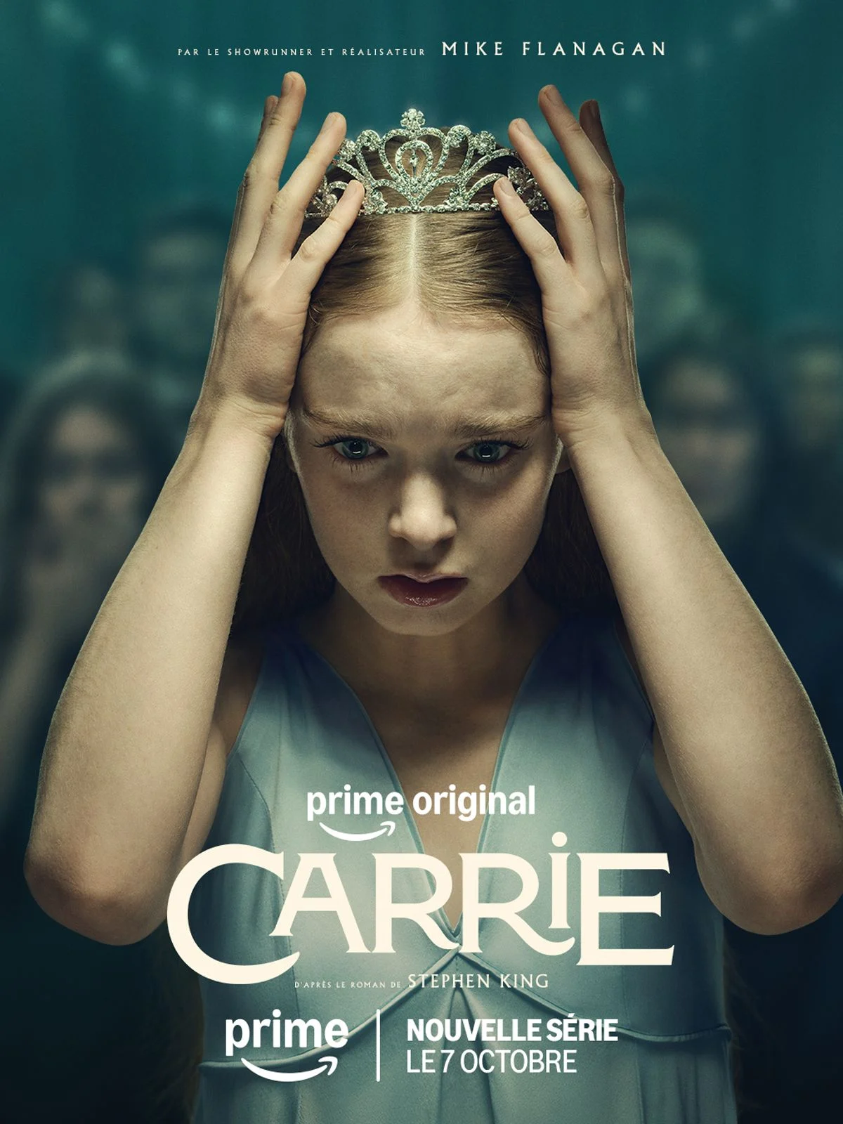 Affiche officielle de la série Carrie sur Prime Video réalisée par Mike Flanagan.