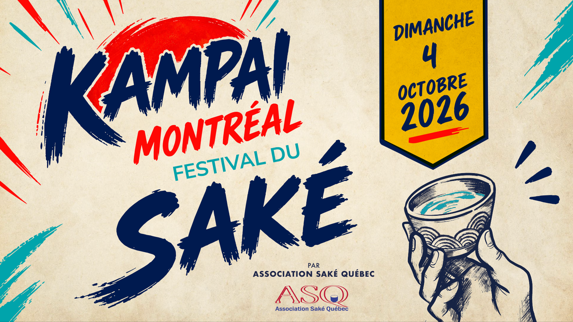 Dégustation de saké japonais lors de l'événement Kampai Montréal à la Salle Panorama du Marché Jean-Talon