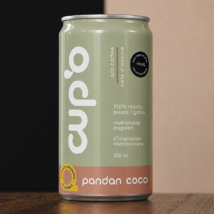 Canettes de café à l'avoine prêt-à-boire de la marque montréalaise CUP'O aux saveurs asiatiques