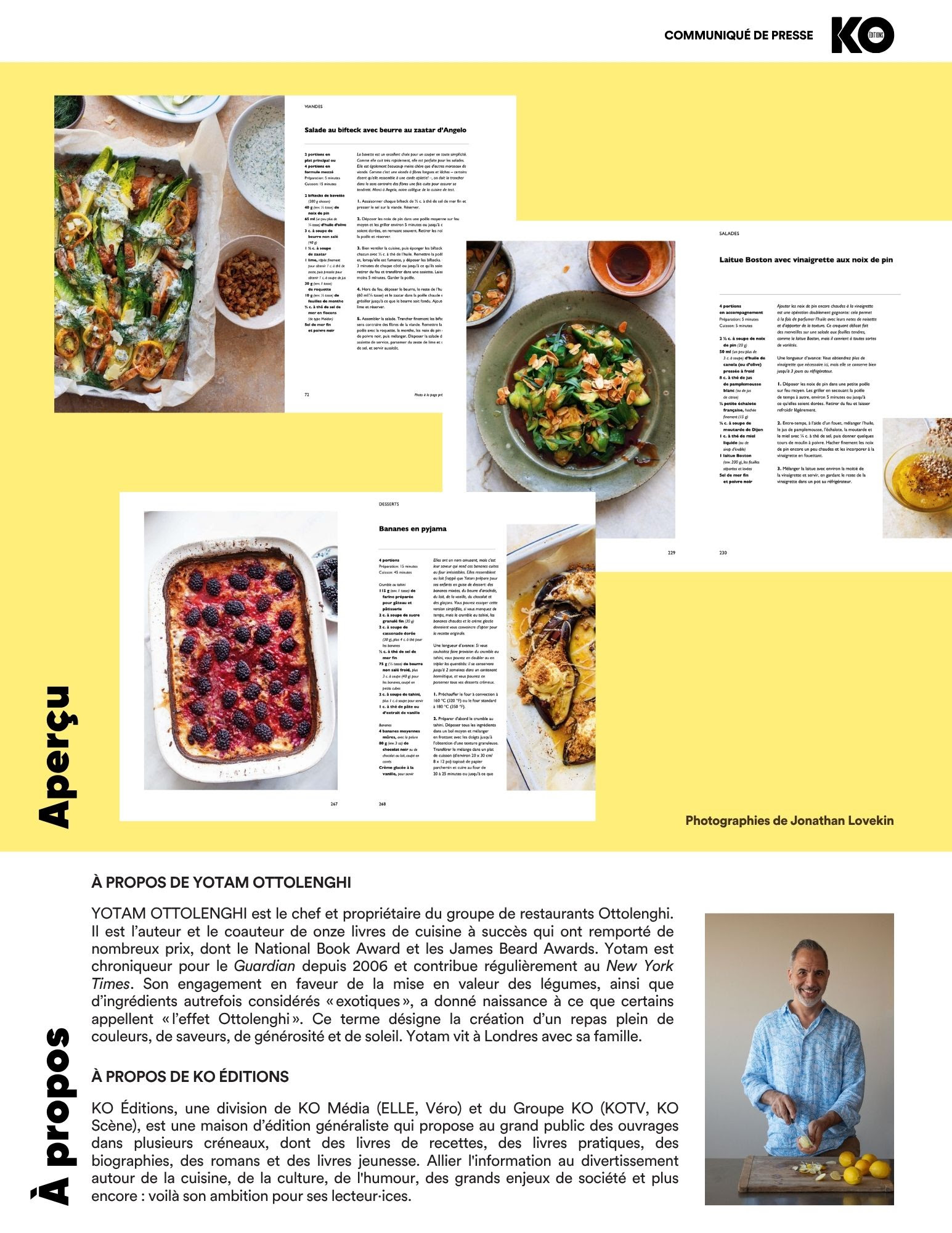 Couverture du livre de recettes Simple 2 par Yotam Ottolenghi aux éditions KO Éditions.